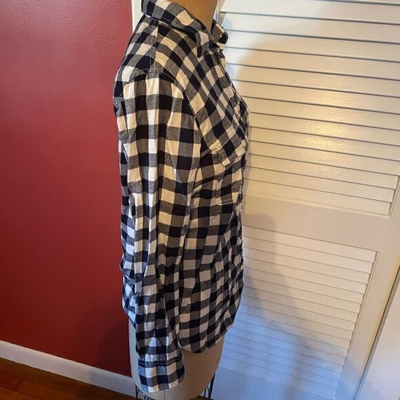 J CREW | perfect fit checkerboard button up top XS - Picture 3 of 6